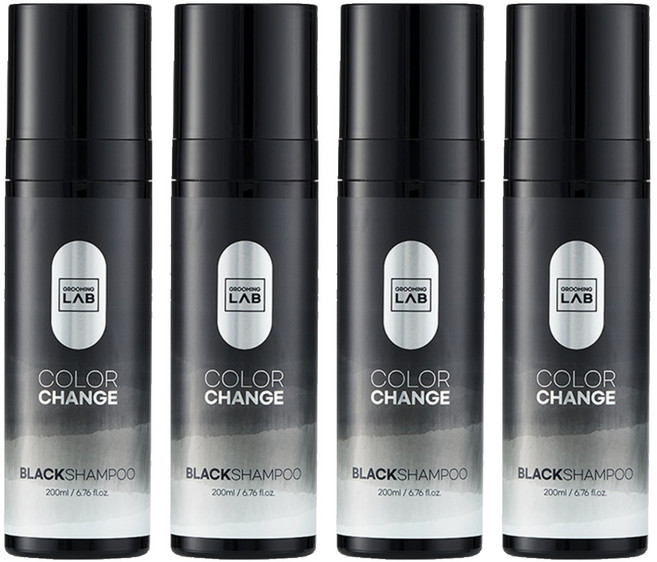 6위 - 그루밍랩 컬러체인지 새치 염색 블랙 샴푸, 200ml, 4개
