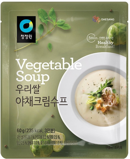 청정원 우리쌀 야채 수프, 60g, 1개