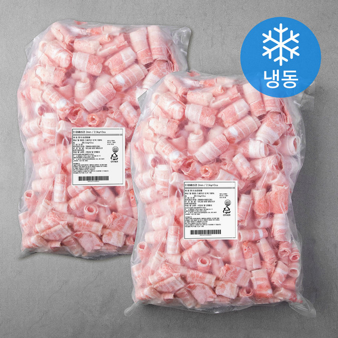 미트코리아 스페인산 돌돌이 대패삽겹살 2mm (냉동), 2.5kg, 2개
