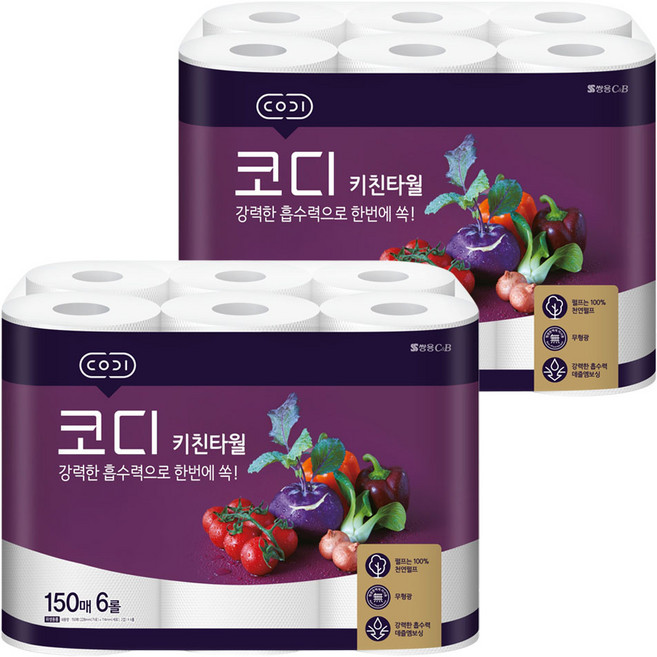 코디 키친타월, 150매, 12개
