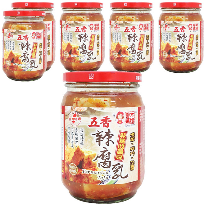 譽方媽媽 五香辣腐乳, 6罐, 460g