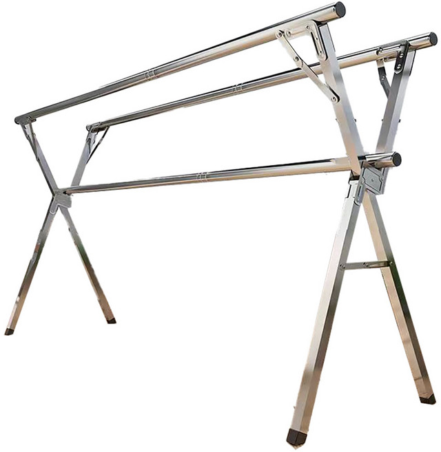 STYLE 格調 不鏽鋼X型三桿伸縮升降曬衣架 HA-019-G, 銀色