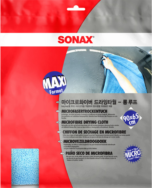 소낙스 마이크로화이버 드라잉 세차 타월 롱루프, 혼합색상, 1개