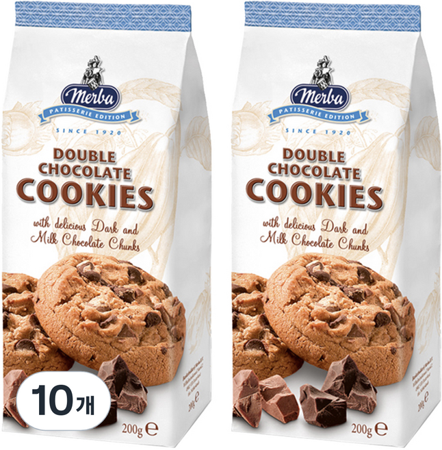 메르바 더블 초콜릿 쿠키, 200g, 10개