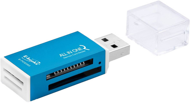 E-books T24 鋁製40合1四槽讀卡機, E-PCE093, 藍色, 1個