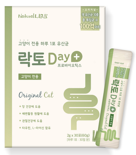 네츄럴랩 고양이 락토데이 오리지널 영양제, 60g, 관절+장건강, 1개