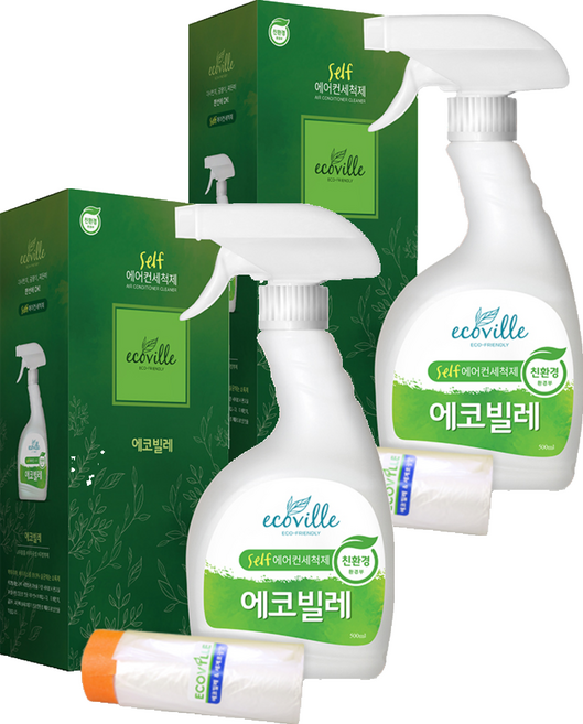 에코빌레 셀프 에어컨 세척제, 500ml, 2개