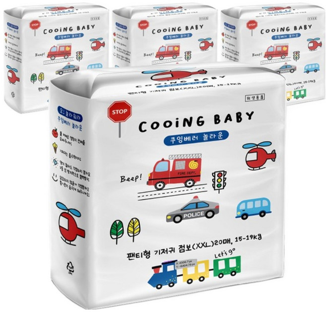 Cooing 베러 놀라운 팬티형 기저귀 남여공용, 점보형(2XL), 80매