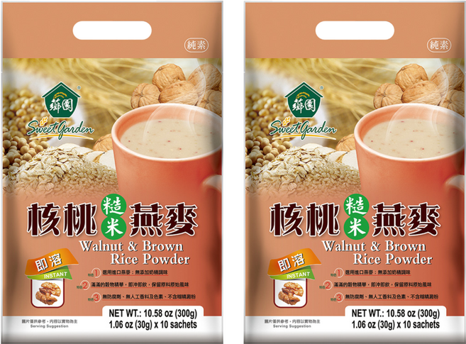 薌園 核桃糙米燕麥, 300g, 2袋