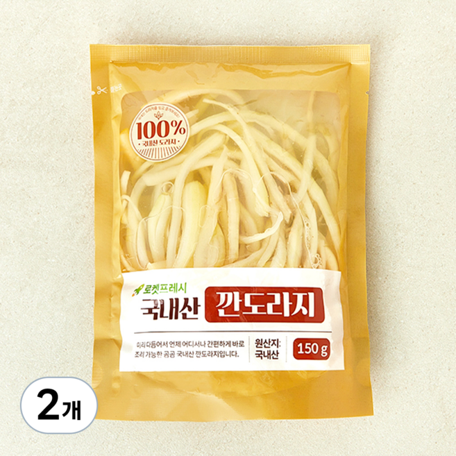 국내산 깐도라지, 150g, 2개
