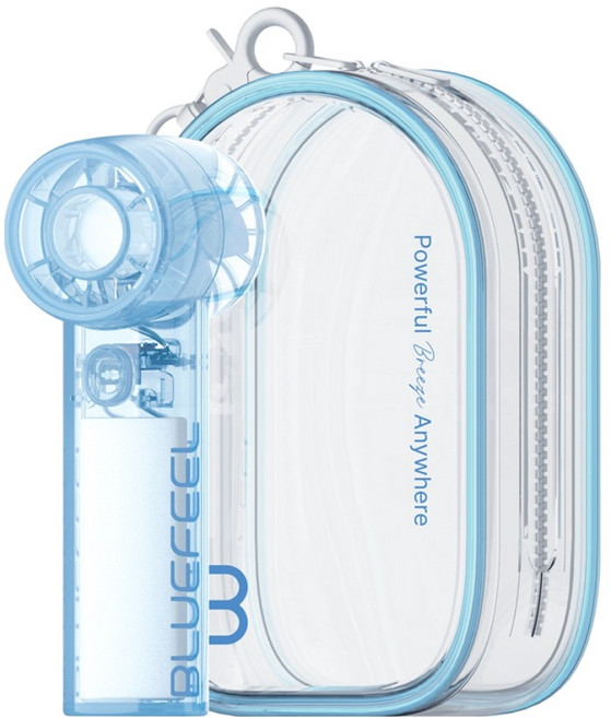 블루필 미니제트 파우치팬 휴대용 핸디 손선풍기 파우치, BFN110, 씨스루블루