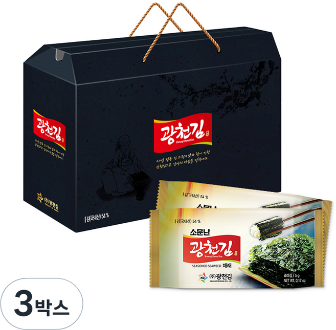 광천김 소문난 도시락김 30봉, 3세트