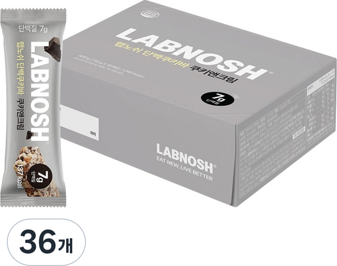 랩노쉬 단백쿠키바 쿠키앤크림, 35g, 36개