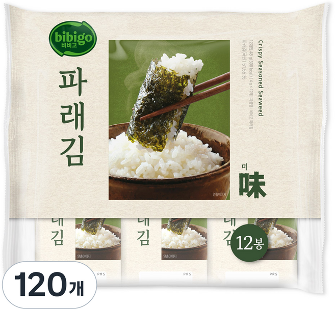 비비고 파래김 도시락김, 4g, 120개