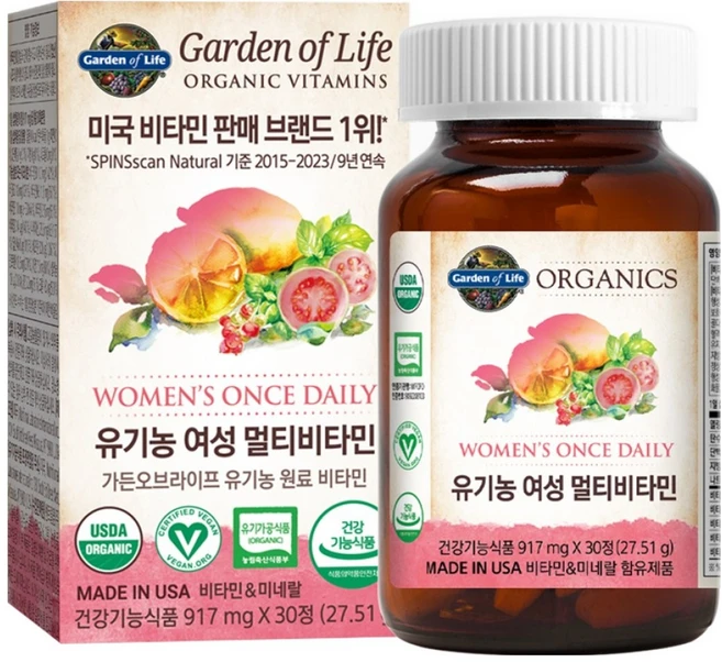 가든오브라이프 유기농 여성 멀티 비타민, 30정, 1개 - 쿠팡
