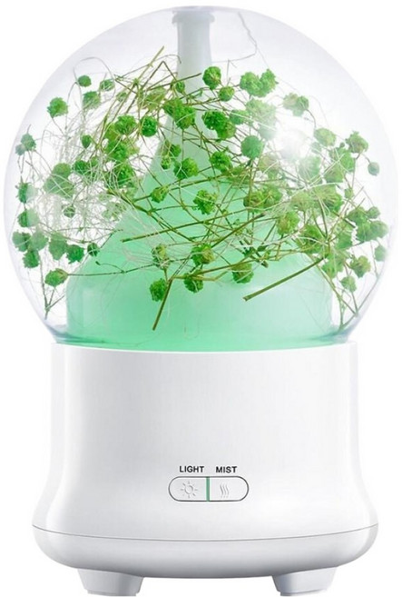 永恆花香薰機 2 x 12 x 16.8cm 248g, 100ml, 1個, 白色 + 透明色