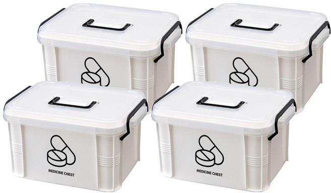 엠리빙 다용도 약 정리함 M, 4개