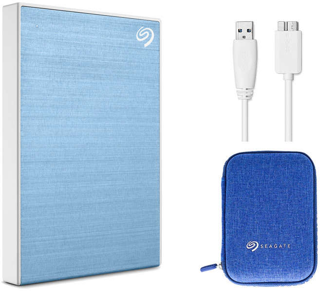 씨게이트 One Touch HDD 외장하드STKY1000402 데이터복구+암호화 기능+파우치+USB케이블, 1TB, 라이트블루