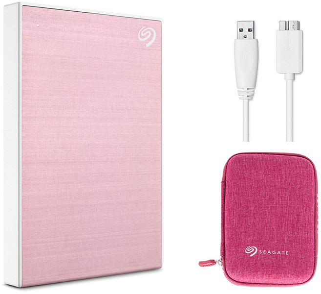 씨게이트 One Touch HDD 외장하드 데이터복구+암호화 기능+파우치+USB케이블, 2TB, 로즈골드