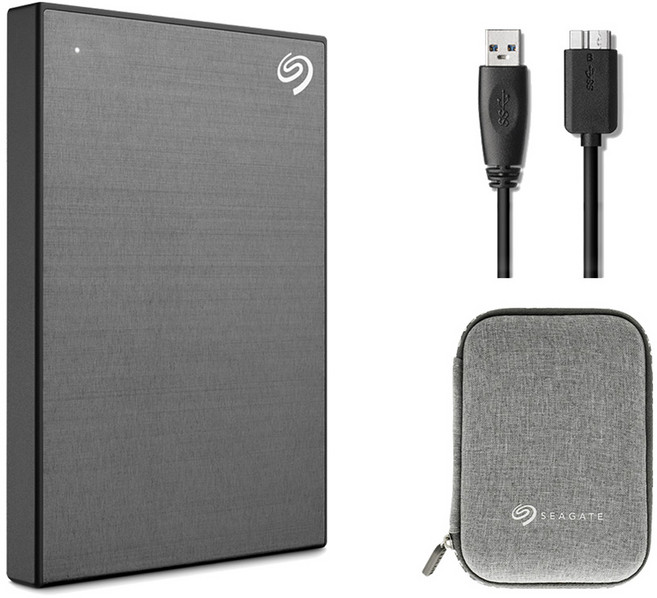 씨게이트 One Touch HDD 외장하드 STKY2000404 데이터복구+암호화 기능+파우치+USB케이블, 2TB, 스페이스그레이