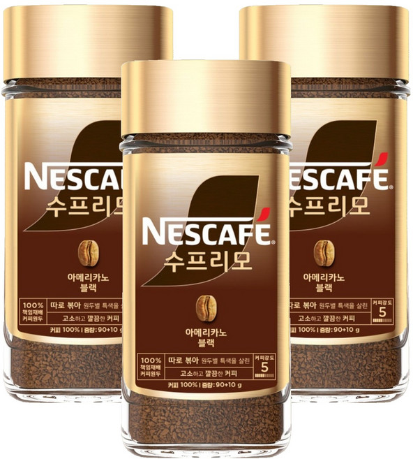 네스카페 수프리모 아메리카노 원두커피믹스 병, 100g, 1개입, 3개