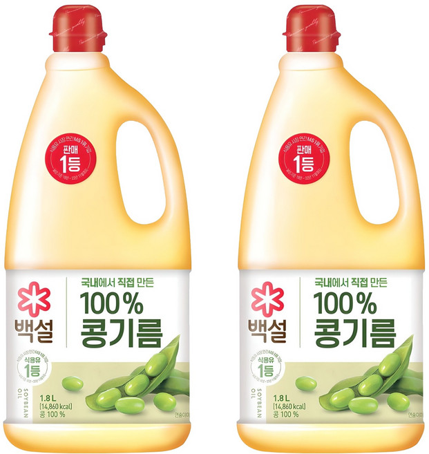백설 콩기름, 1.8L, 2개