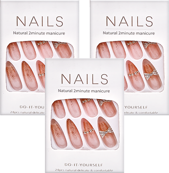 Paula's Nail 寶拉美甲 星月蝴蝶美甲貼片, CP89058 T型超長款, 3盒