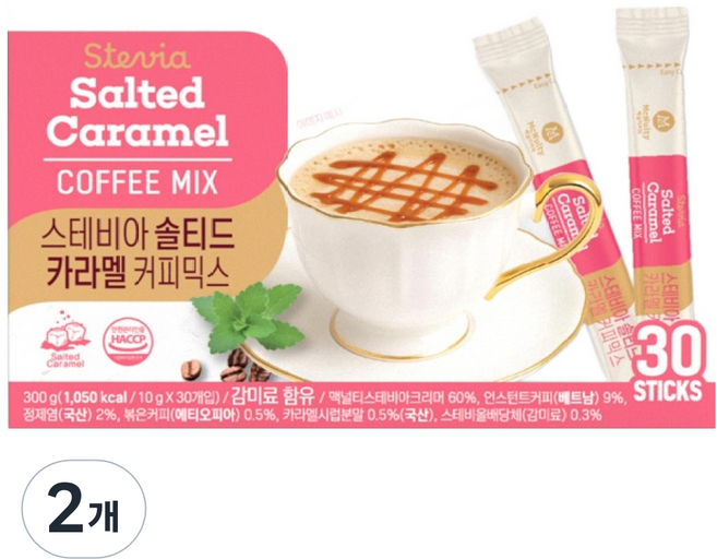 맥널티커피 스테비아 솔티드 카라멜 커피믹스, 10g, 30개입, 2개