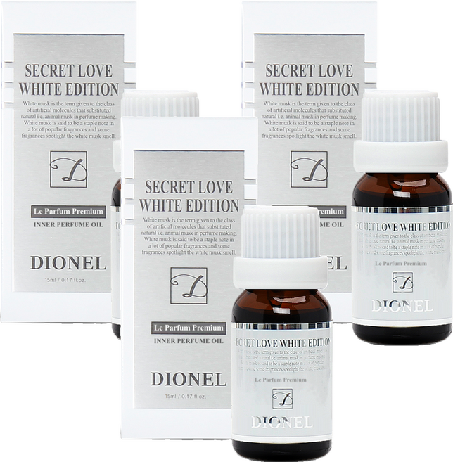 DIONEL Secret Iove White Edition女性私密處香氛護理油, 15ml, 3瓶
