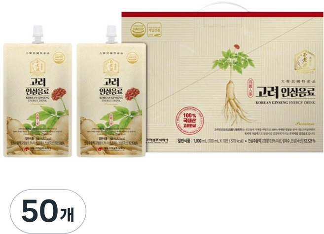 대동고려삼 고려인삼음료, 100ml, 50개
