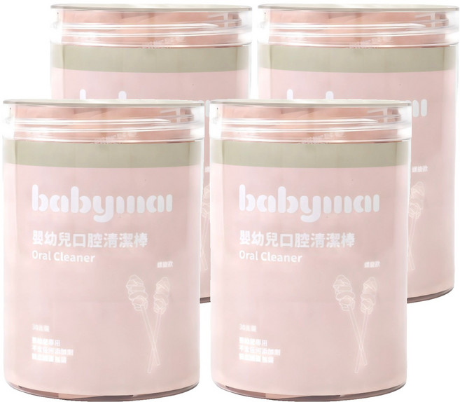 BABYMAI 寶寶買 口腔清潔棒 螺旋款, 白色, 4個, 30個裝