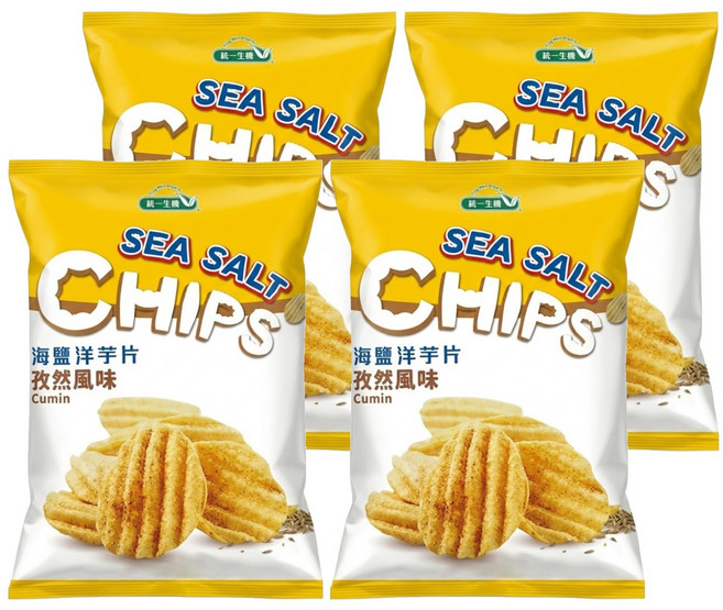 統一生機 海鹽洋芋片 孜然風味, 50g, 4包
