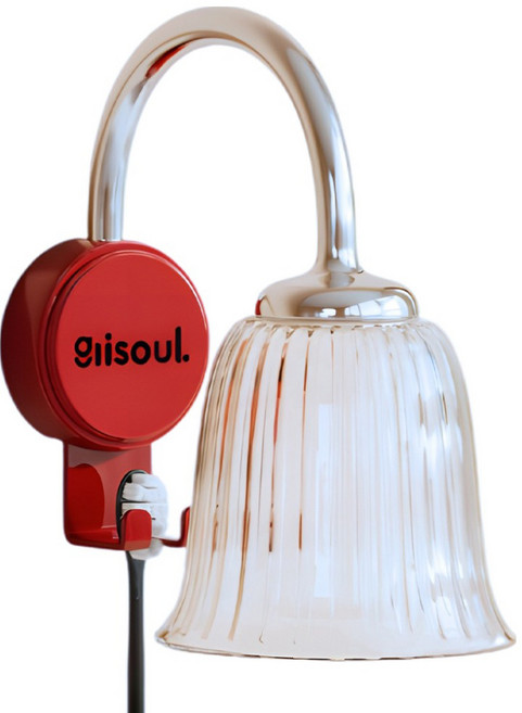 한봄누리 플리츠 거꾸로 자석 양치컵 칫솔걸이 세트, 레드, 1세트