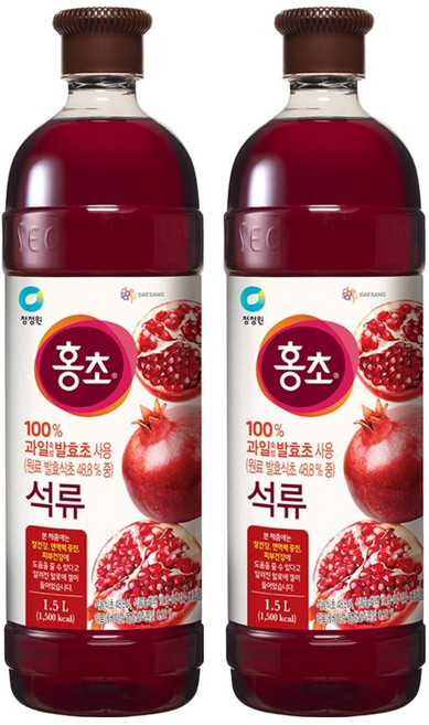 홍초 음용식초 석류, 1.5L, 2개