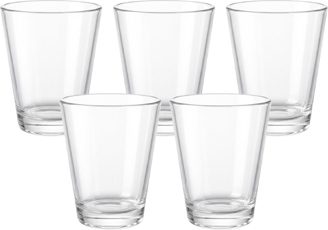 리빙메이트 PC 안깨지는 라운드 물컵 270ml, 투명, 5개