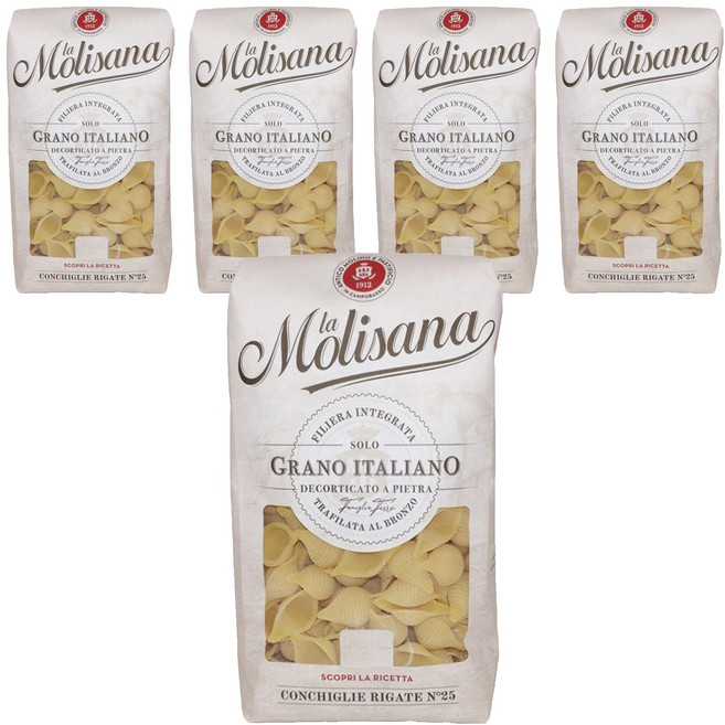 la Molisana 茉莉 石臼碾磨 義大利貝殼麵 n25, 500g, 5包