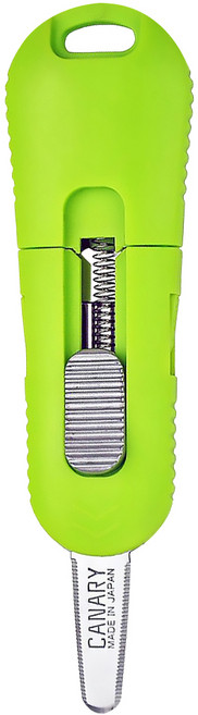 CANARY 長谷川刃物 物流君紙箱切刀 回彈型 日本製造 可切割硬紙板、PP帶和乙烯基, 綠色, 1支