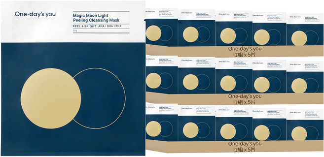 One-day's you 魔力月光潔淨面膜, 5片, 3組