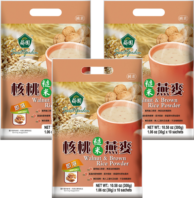 薌園 核桃糙米燕麥, 300g, 3袋