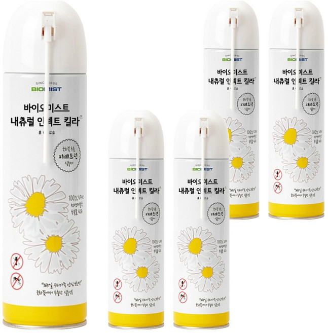 바이오미스트 내츄럴 인섹트 킬라 살충제 스탠다드 무향, 500ml, 5개