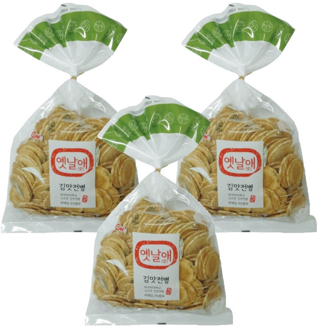 청우식품 옛날애 김맛 전병, 250g, 3개