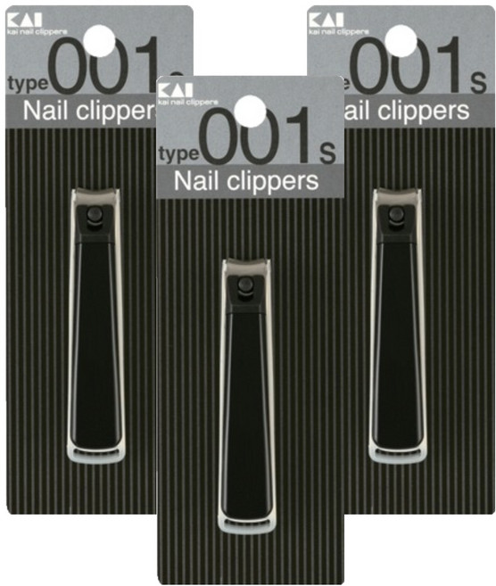 카이 손톱깎이 + 투명케이스 세트 S, 블랙, 3세트