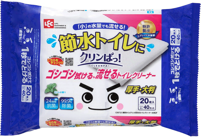 LEC 激落君 Cleanpa 廁所清潔用防菌濕紙巾, 1包