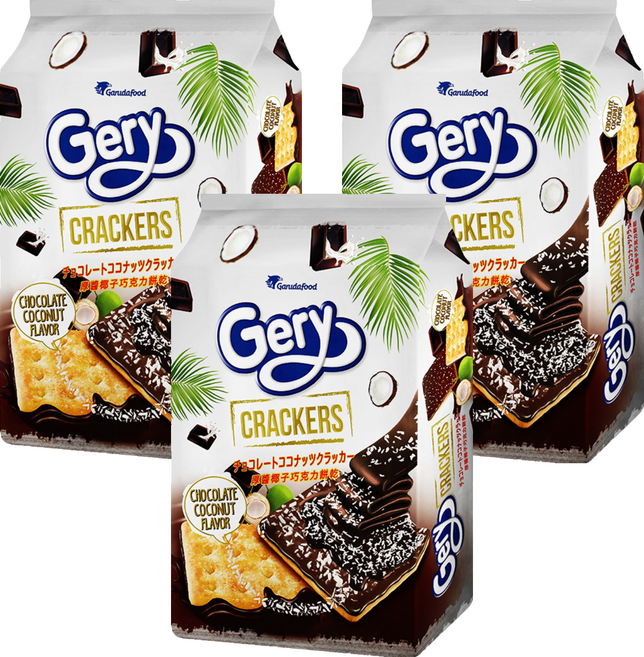 Gery 芝莉 厚醬餅乾 椰子巧克力味, 216g, 3包