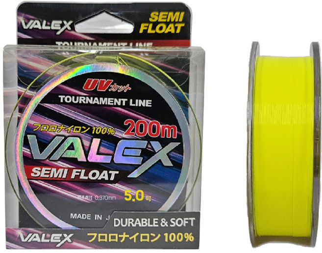 히트페이스 발렉스 세미플로팅 낚시 원줄, 형광 5호, 1개