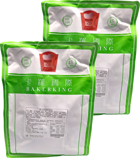 Bakerking 卡羅 脆皮麻糬鬆餅粉, 2kg, 2包