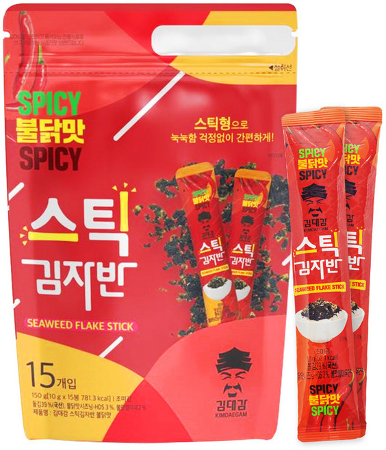김대감 불닭맛 스틱 김자반 15p, 150g, 1개