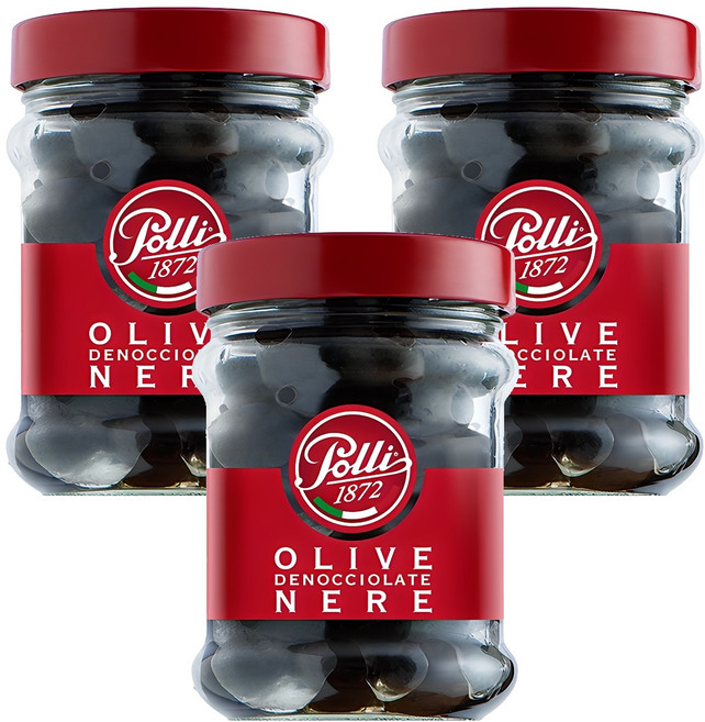 Polli 씨없는 블랙 올리브, 130g, 3개