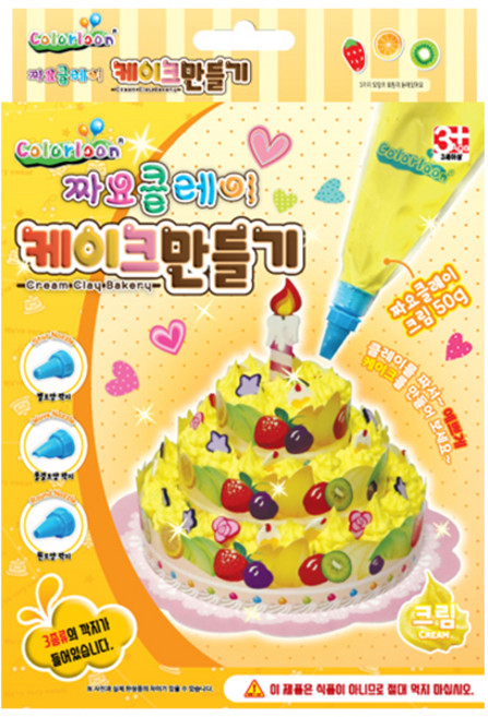 컬러룬 캐리와 장난감 친구들 짜요클레이 케이크 만들기 놀이, 엘리, 1개