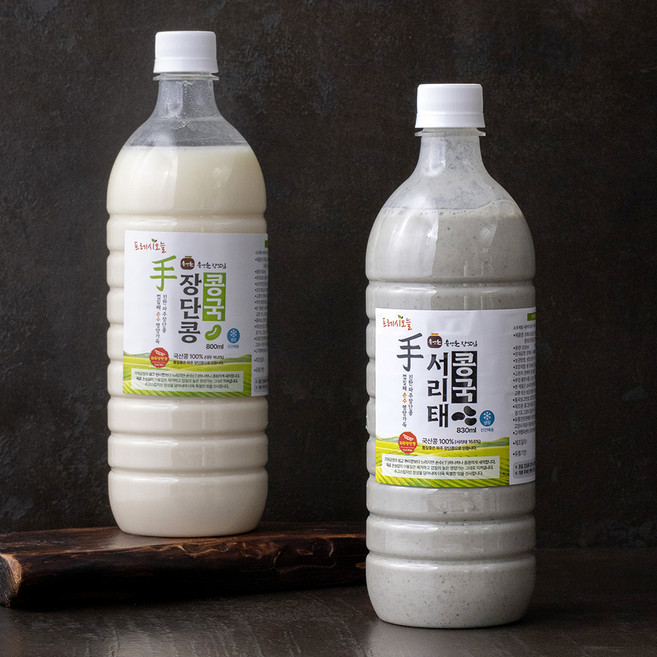 프레시오늘 신선냉장 껍질째 손수 영양가득 진한 윤성순장모님 장단콩 콩국 800ml + 서리태 콩국 830ml, 1630ml, 1세트